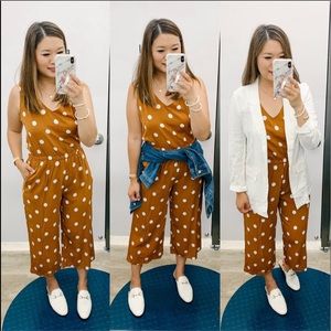 Waist-Defined Cropped Wide-Leg Jumpsuit NWT